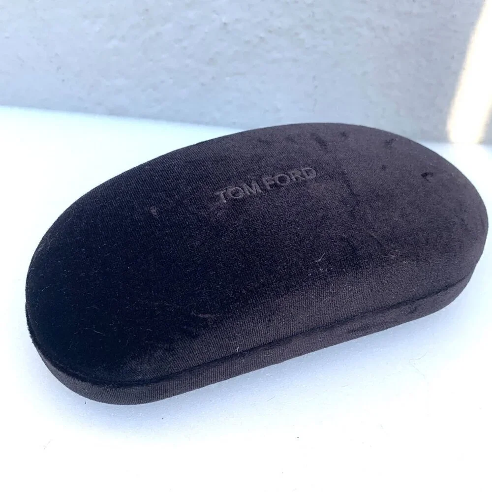 Tom Ford Brown Velvet Glasses/Sunglasses Case Hard Sided Clamshell Design